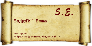 Sajgó Emma névjegykártya