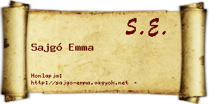 Sajgó Emma névjegykártya