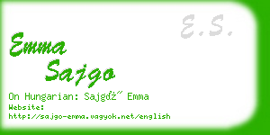 emma sajgo business card