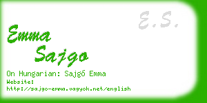 emma sajgo business card